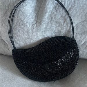 Elegant Black Beaded Clutch